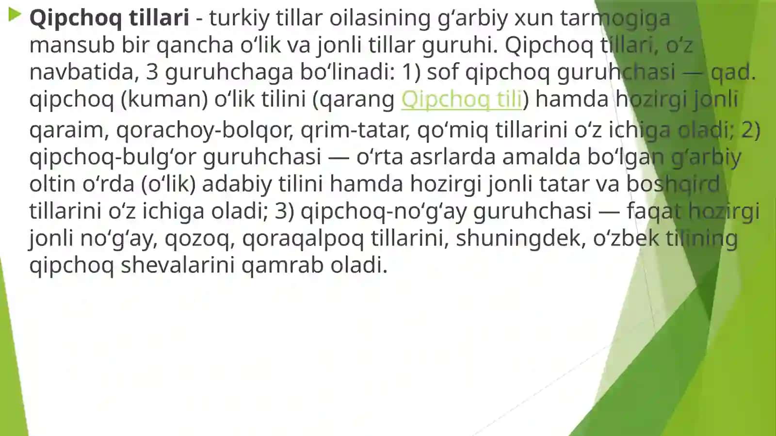 Qipchoq lahjasining asosiy xususiyatlari 2