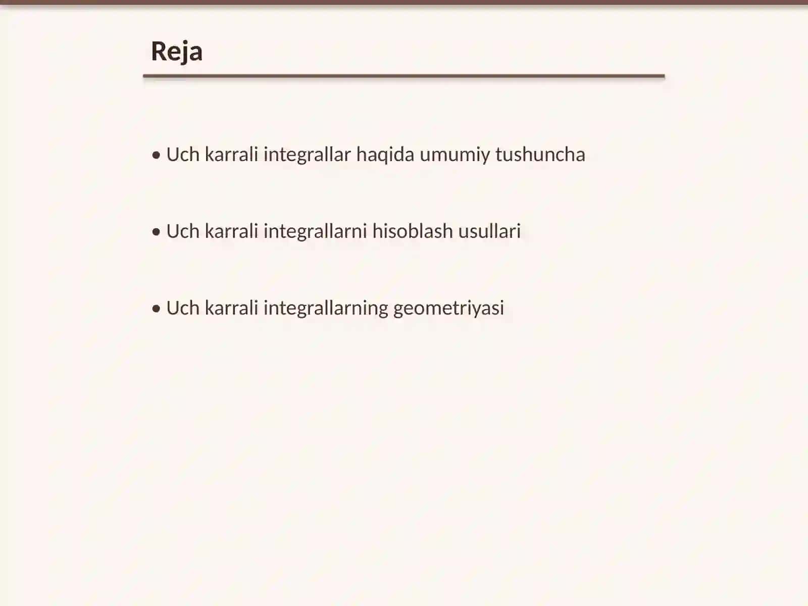Uch karrali integrallar 2