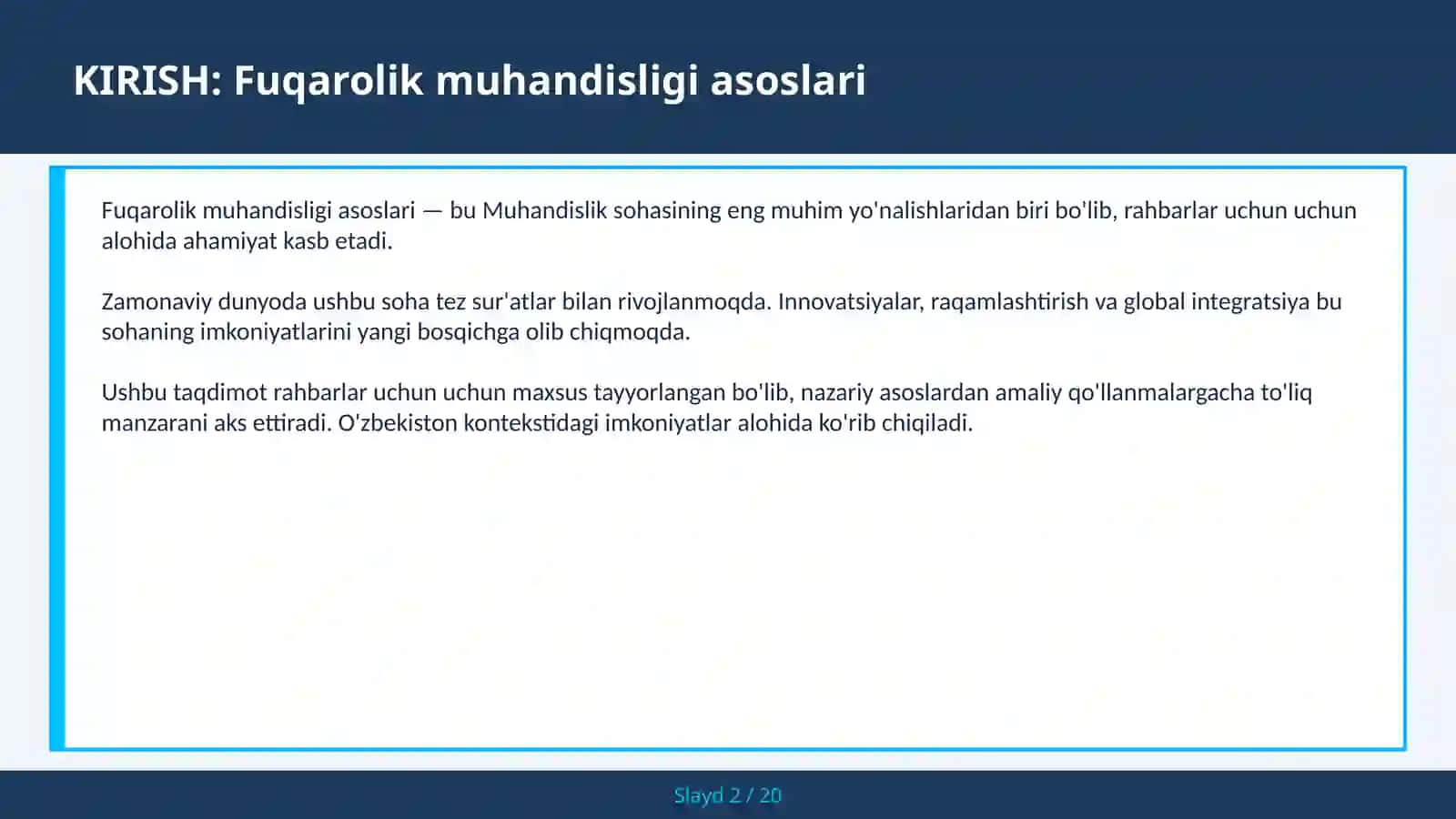FUQAROLIK MUHANDISLIGI ASOSLARI 2