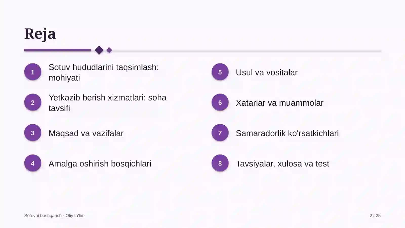 Yetkazib berish xizmatlarida sotuv hududlarini taqsimlash 2