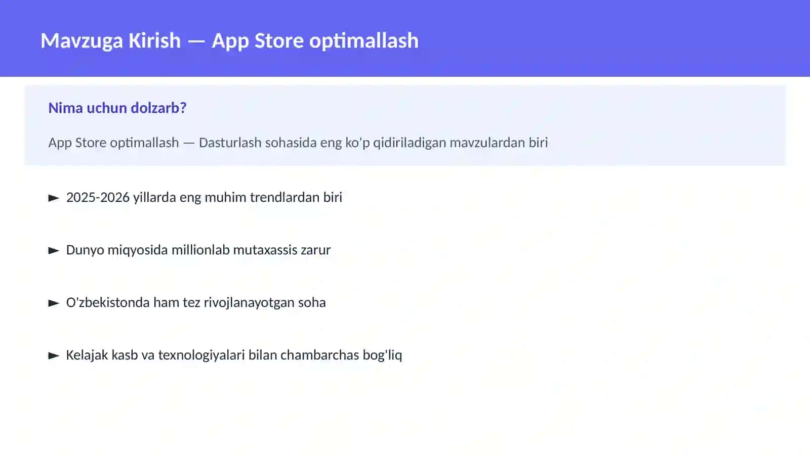 App Store optimallash 2