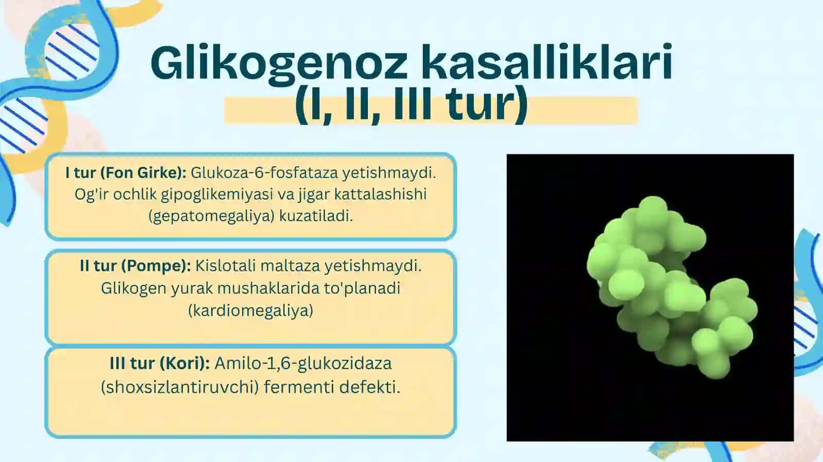 Glikogen kasalliklari (glikogenoz va aglikogenozlar) 2