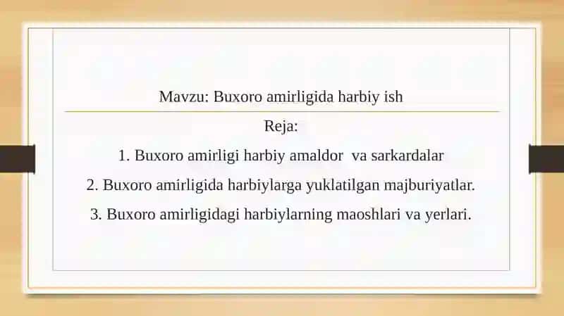 Buxoro amirligida harbiy ish 2