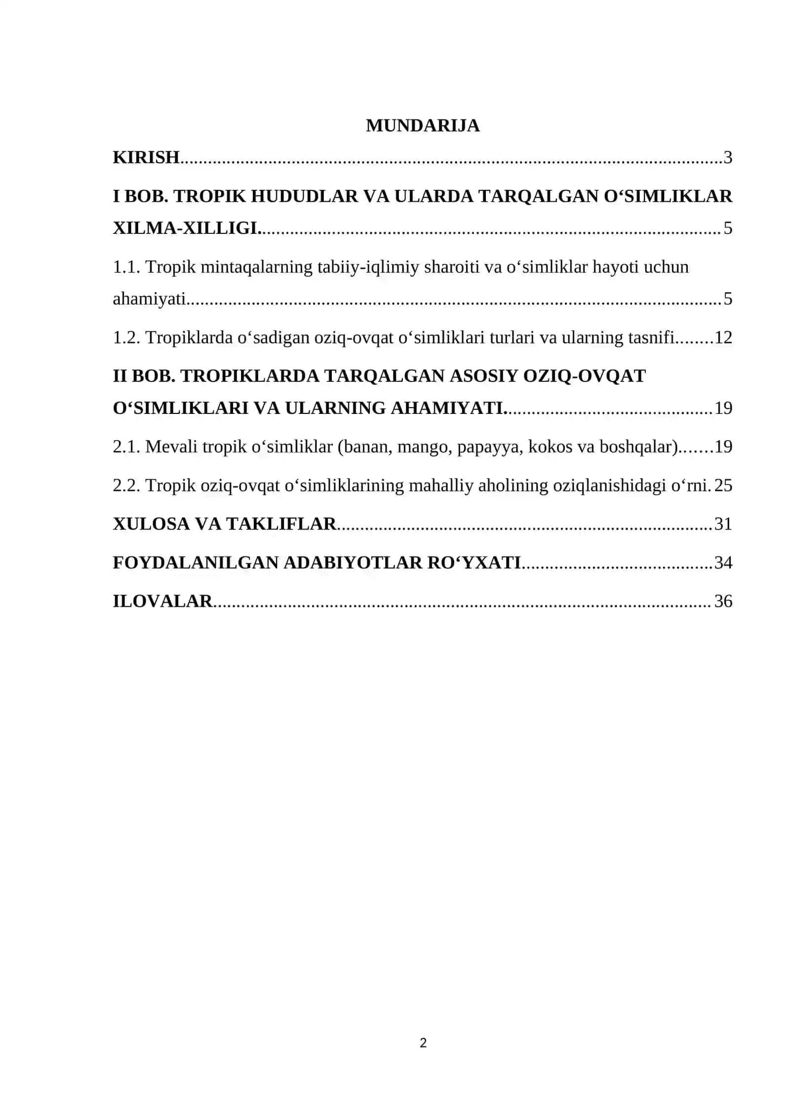 Tropiklarda tarqalgan oziq-ovqat o‘simliklari 2