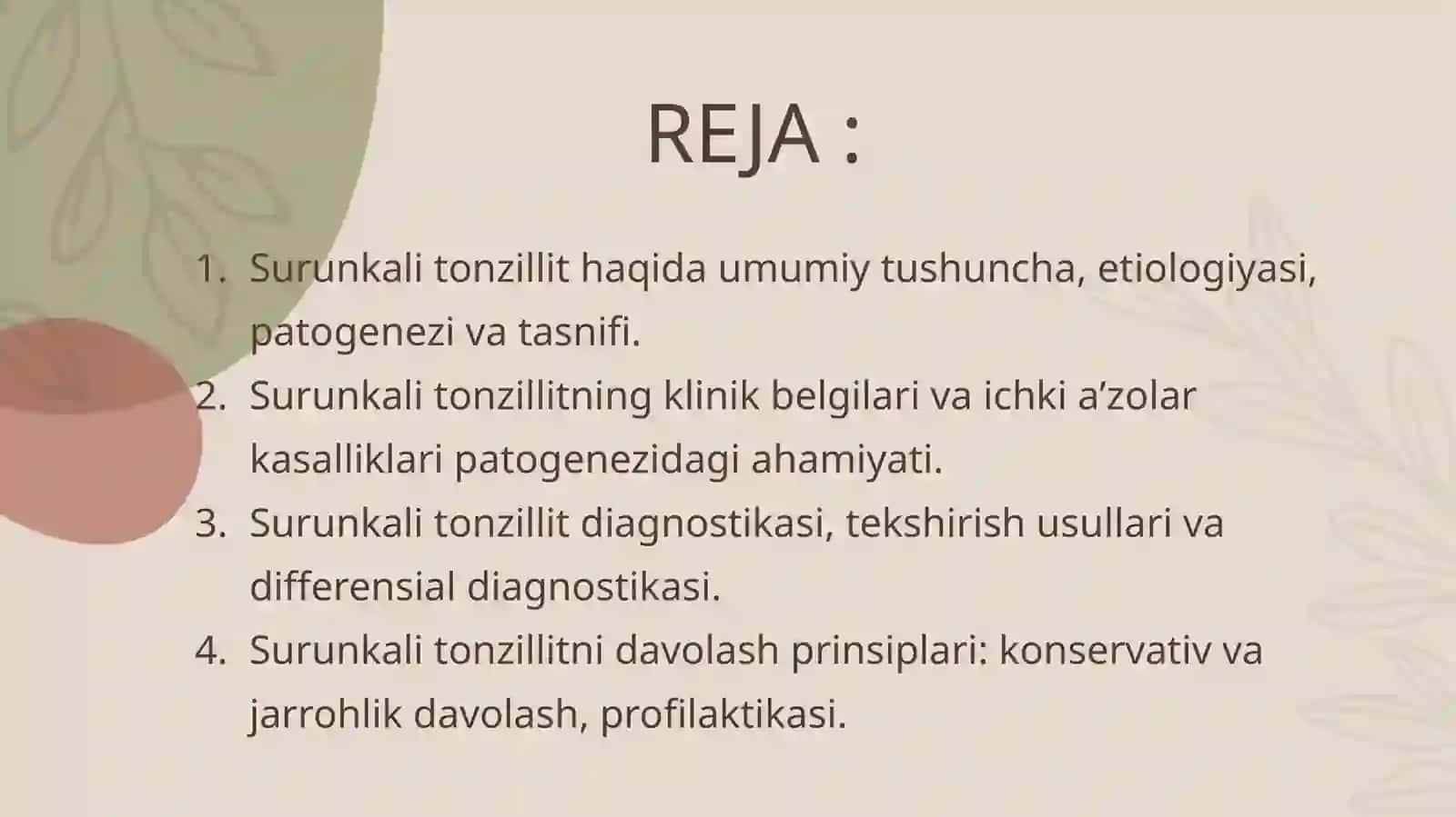 Surunkali tonzillit ; tasnifi, tashxisi, davolashi 2