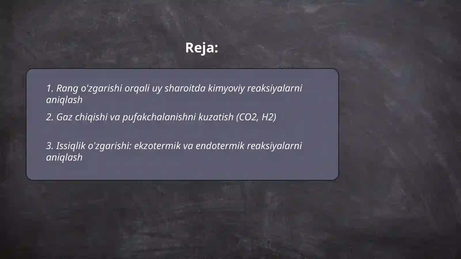 Kimyoviy reaksiyalarni aniqlash 2