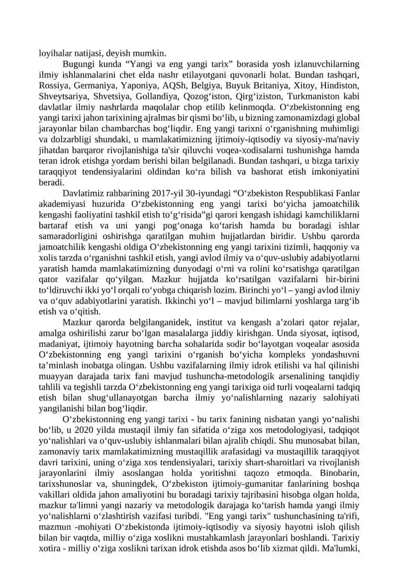 O'zbekistonning eng yangi tarixi 2