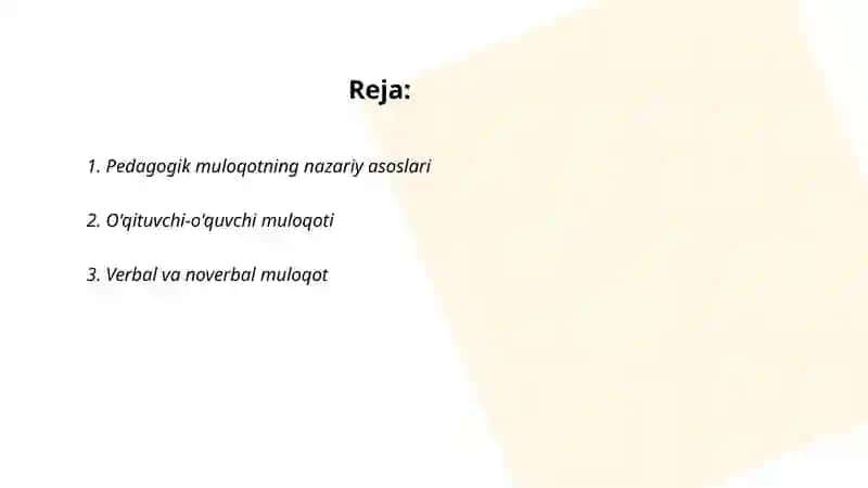 Pedagogik faoliyatda muloqot 2