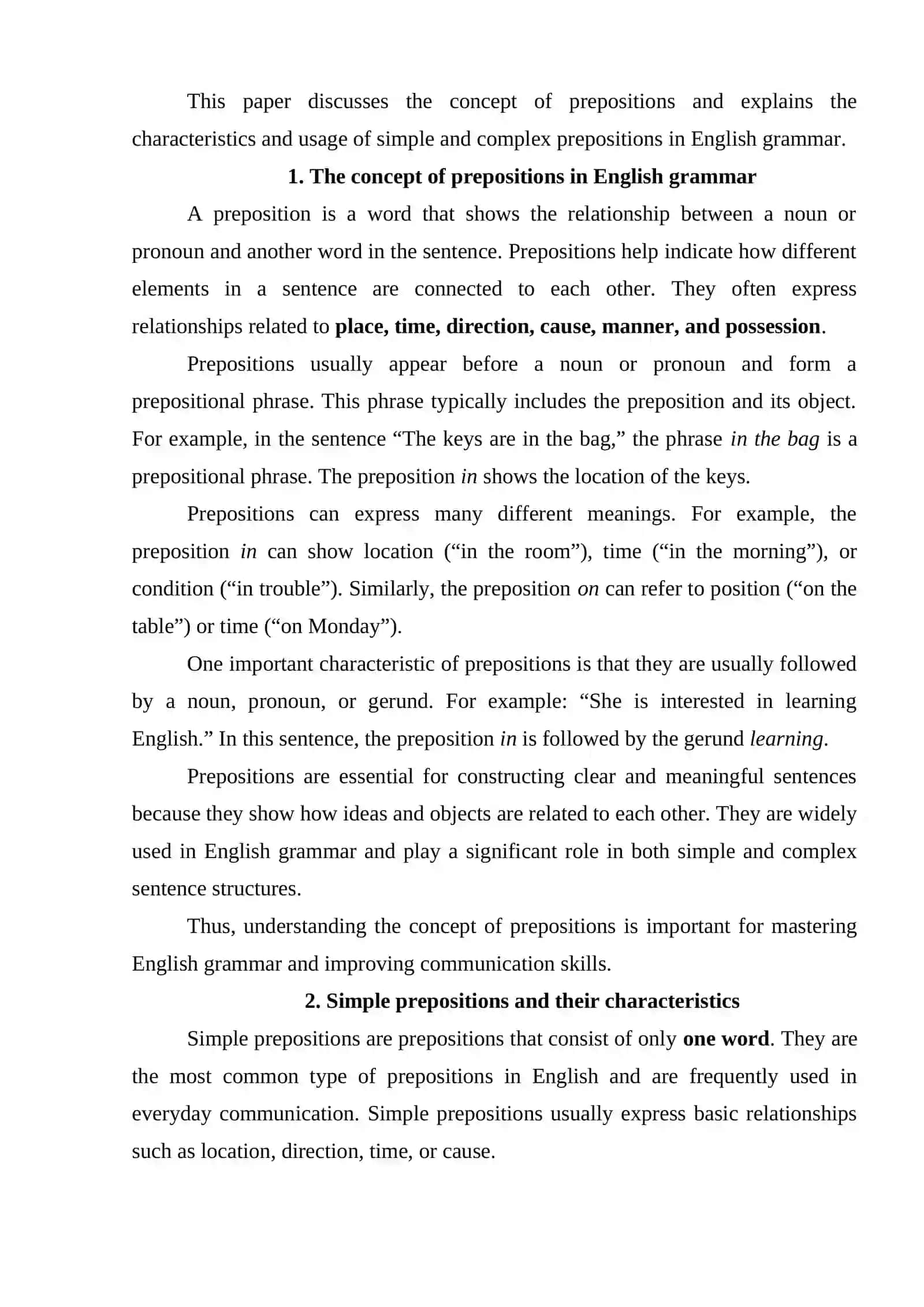 Simple and Complex Prepositions 2