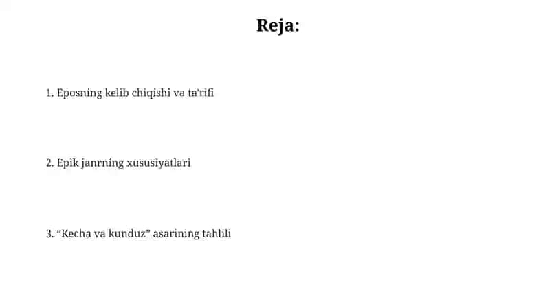 Epik tur va uning janr xususiyatlari 2