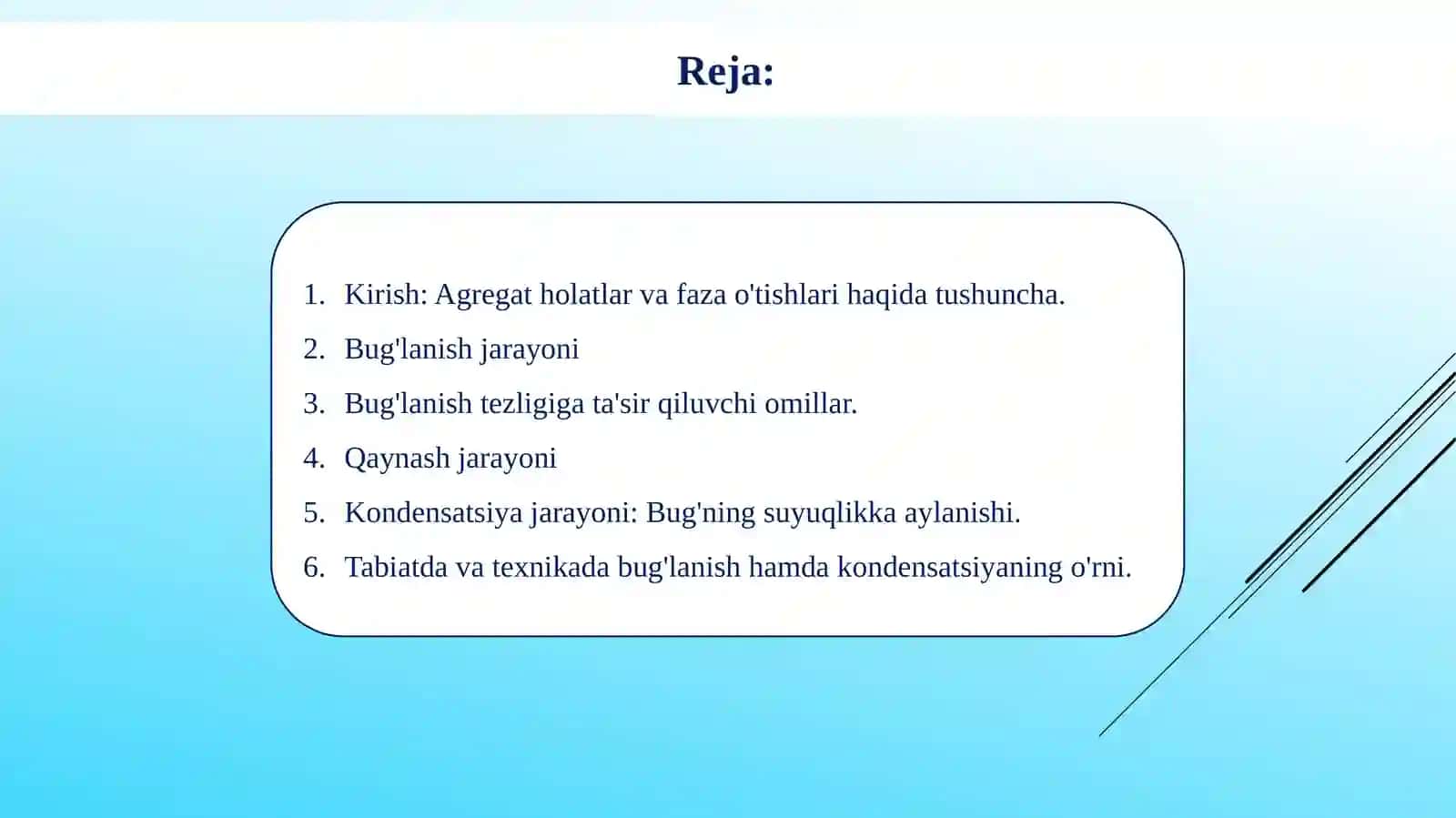 Bug'lanish va Kondensatsiya 2