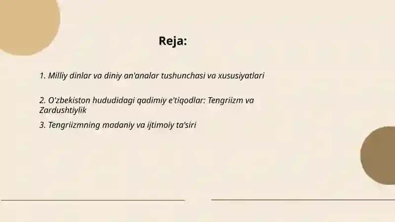 Milliy dinlar va diniy an'analar 2