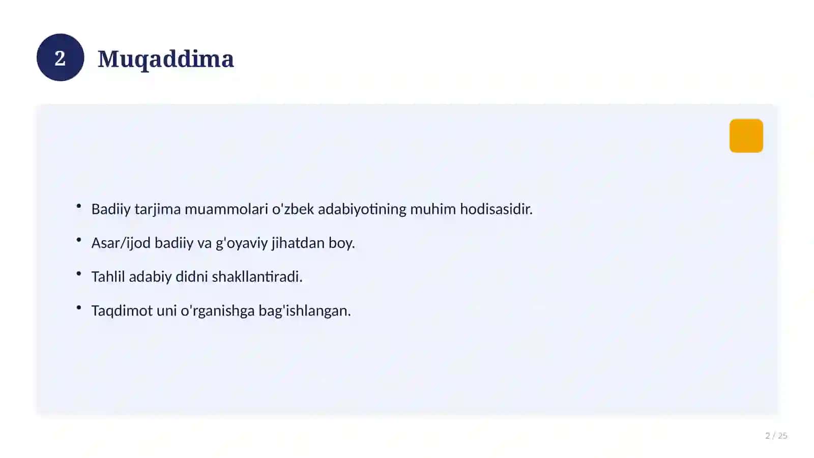Badiiy tarjima muammolari 2