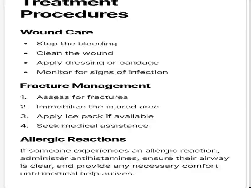 A first aid manual. Describe and provide visual  aids. 2