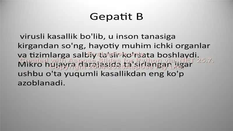 Virusli gepatit B ni davolash 2