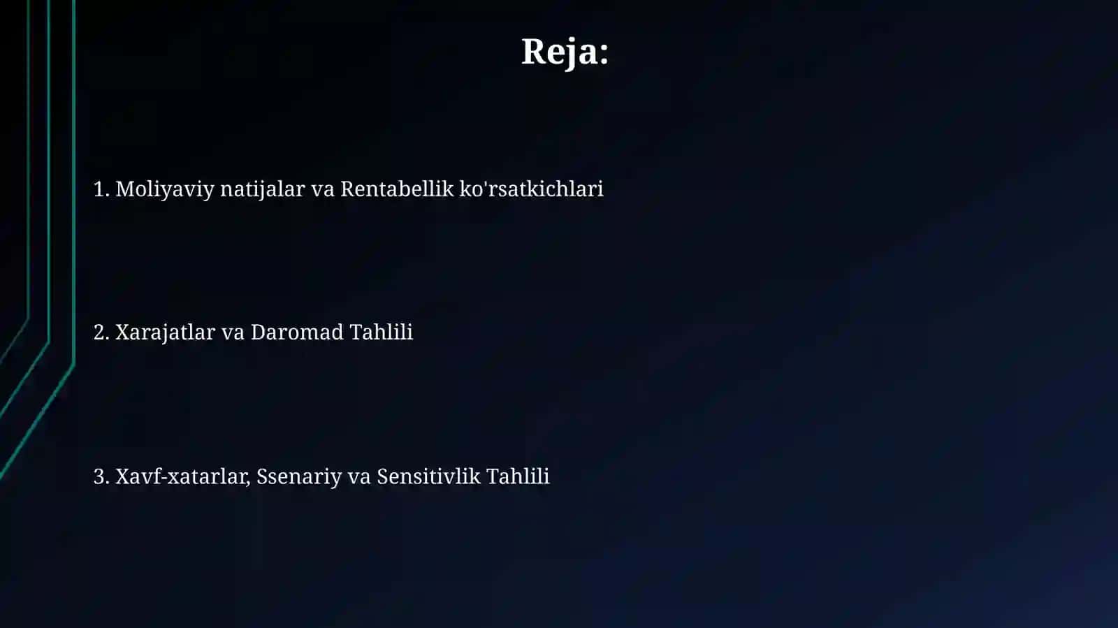 Moliyaviy natijalar va rentabellik tahlili 2