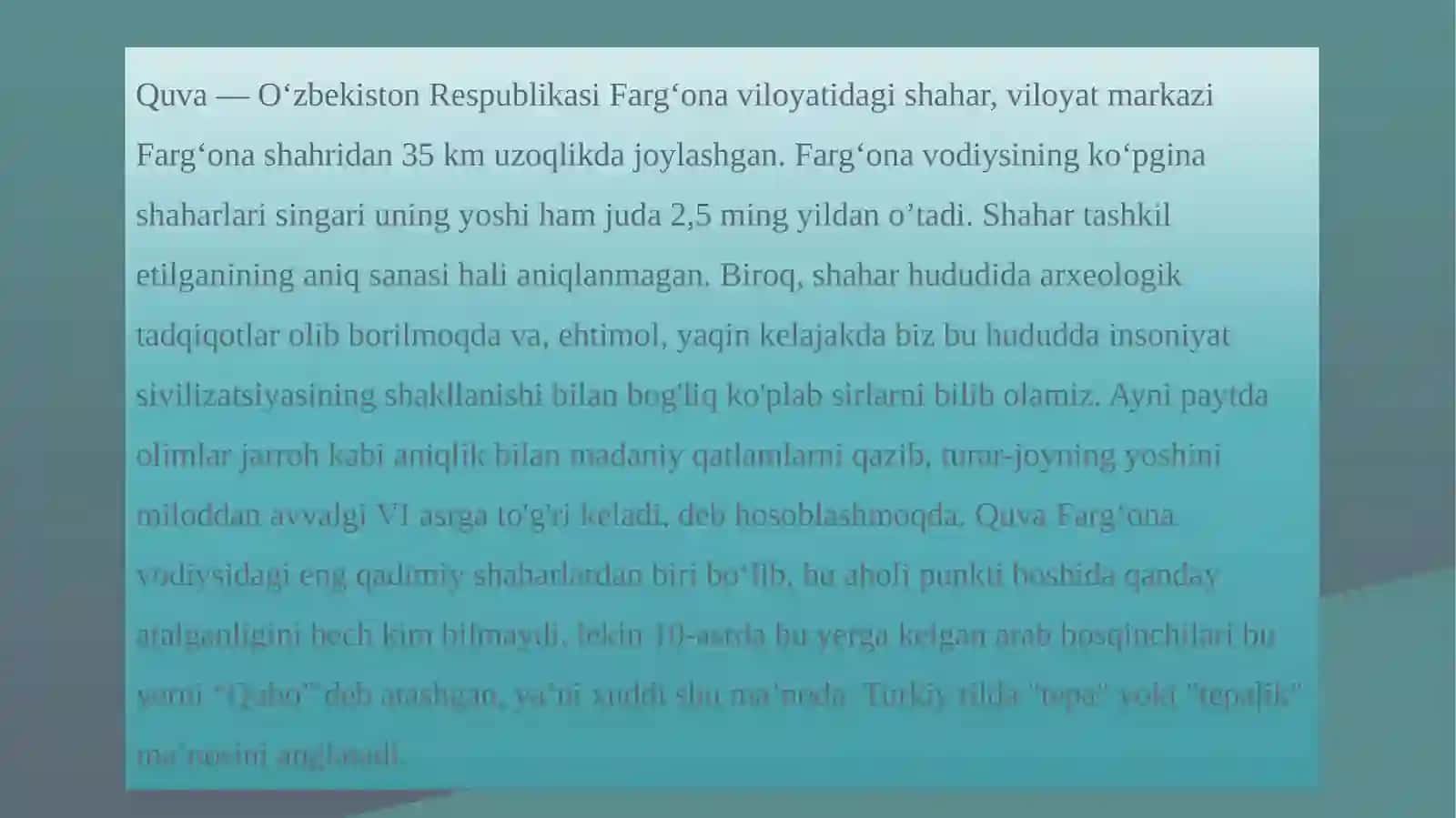 QUVA YODGORLIGI 2