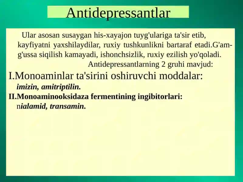 depressiyaga qarshi moddalar 2