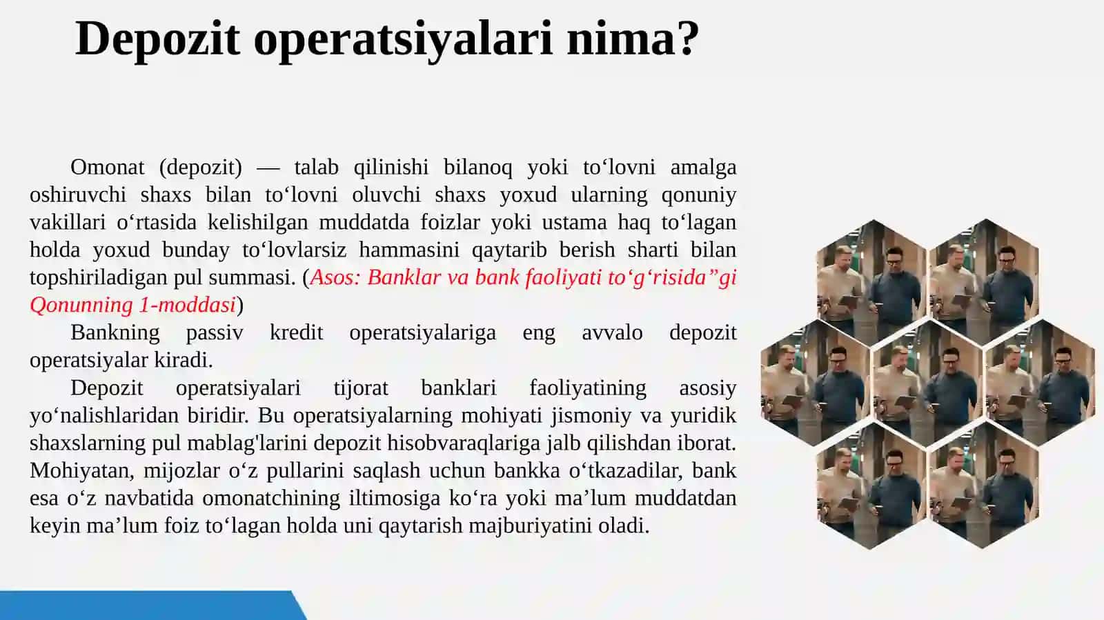 Tijorat banklarining  depozit va nodepozit  operatsiyalari tavsifi 2