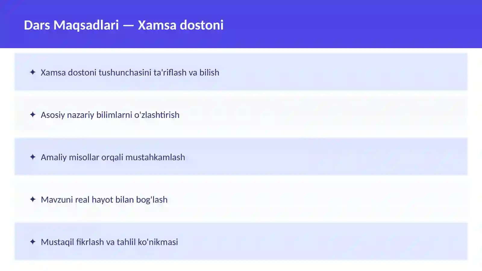 O'qituvchilar va talabalar uchun dars ishlanma 2