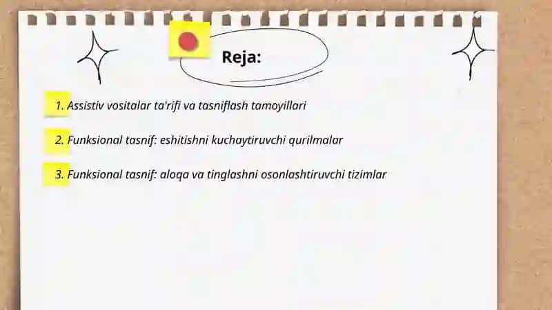Assistiv vositalar tasnifi 2