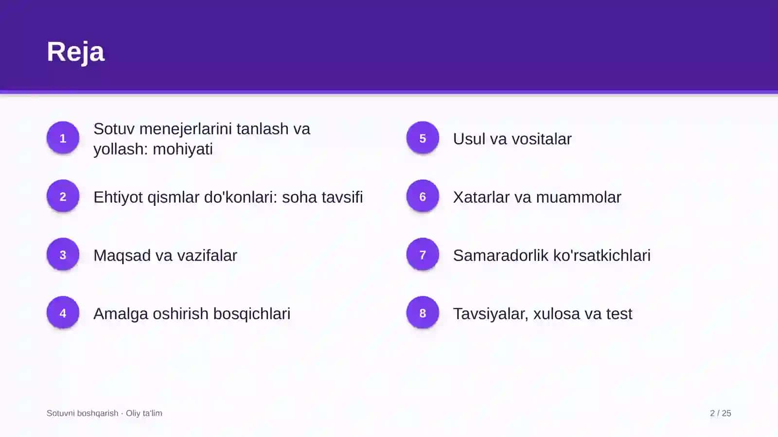 Ehtiyot qismlar do'konlarida sotuv menejerlarini tanlash va yollash 2