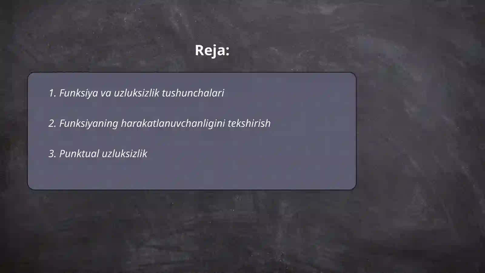 Funksiyani uzluksizlikka tekshirish 2