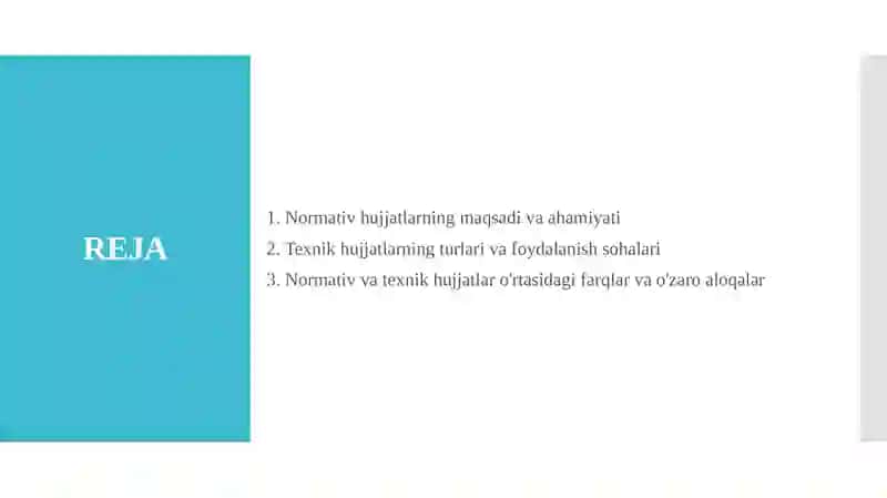 Normativ va texnik hujatlar 2