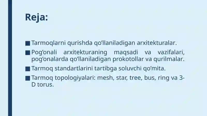 Tarmoq arxitekturalari 2