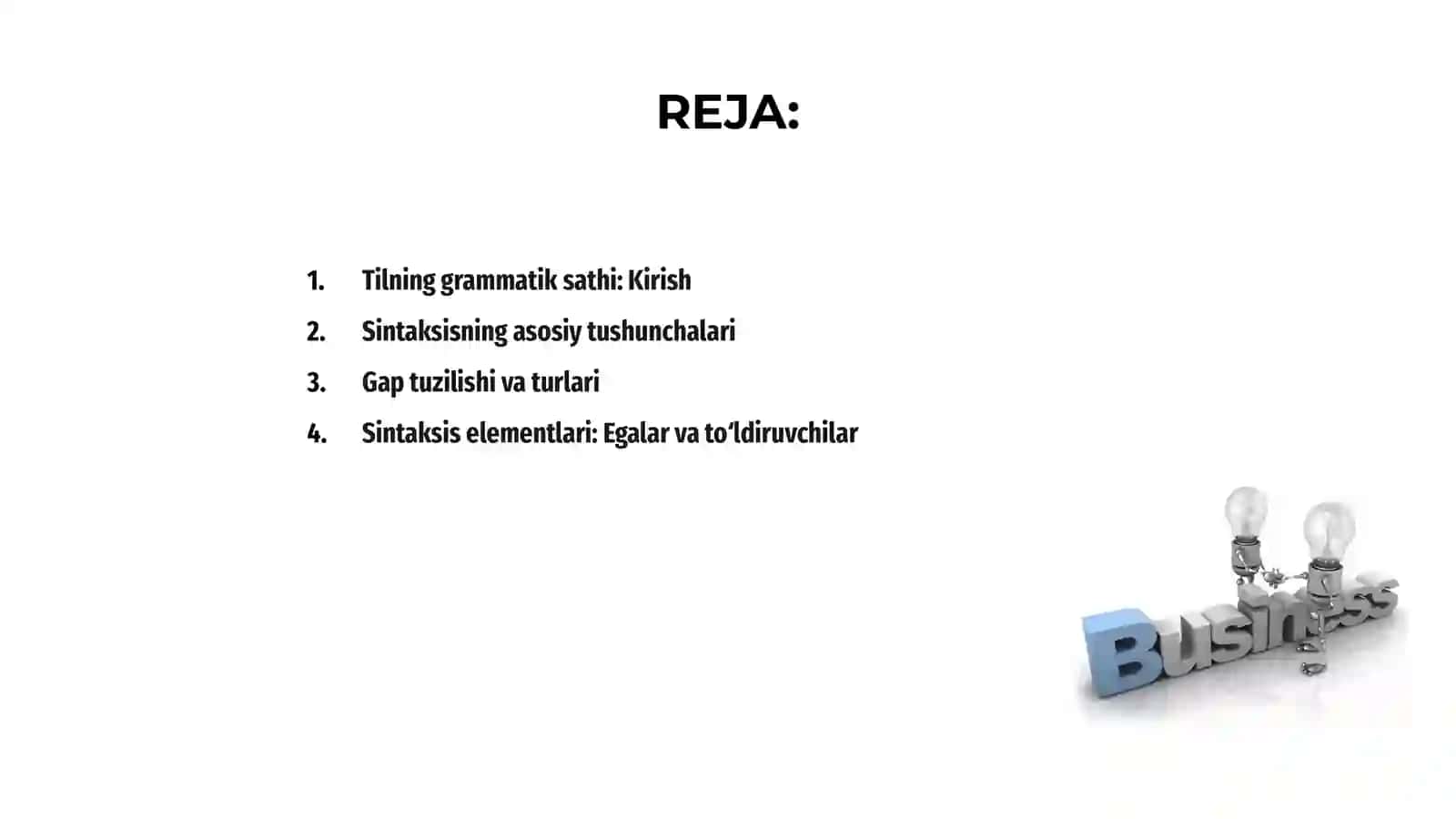 Tilning grammatik sathi. Sintaksis 2