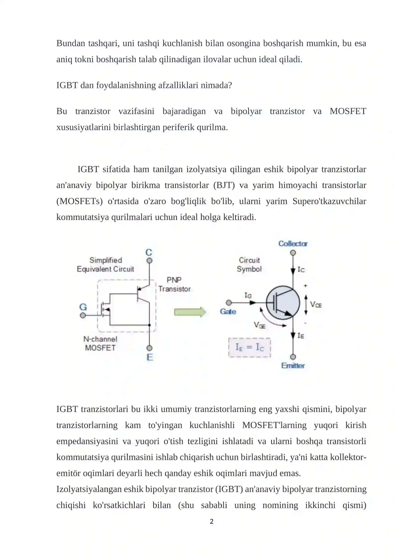 IGBT tranzistori 2
