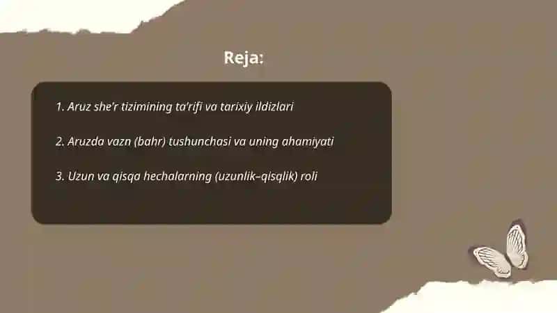 Aruz she'r tizimi haqida 2