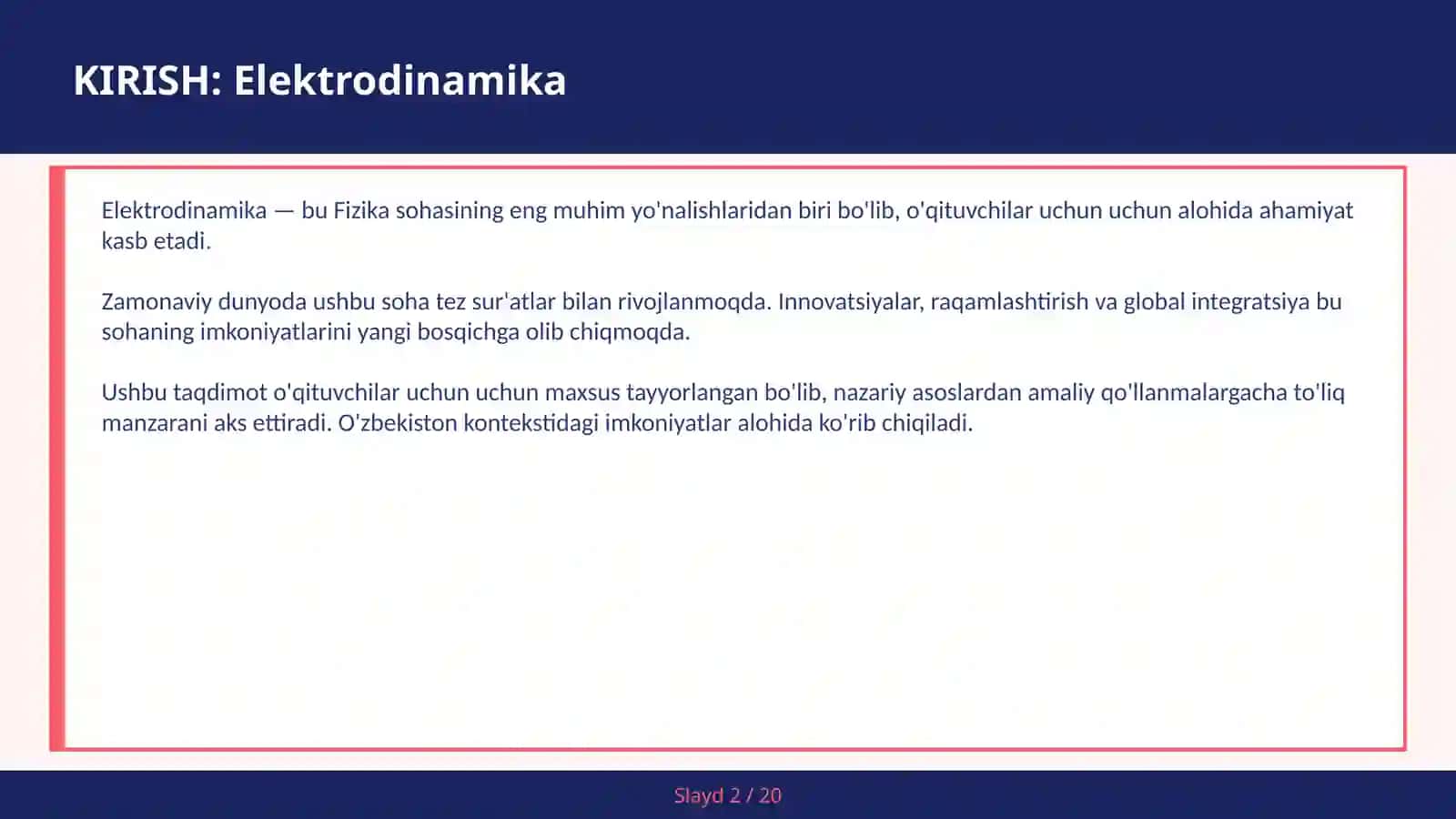 Elektrodinamika Maxwell tenglamalari 2