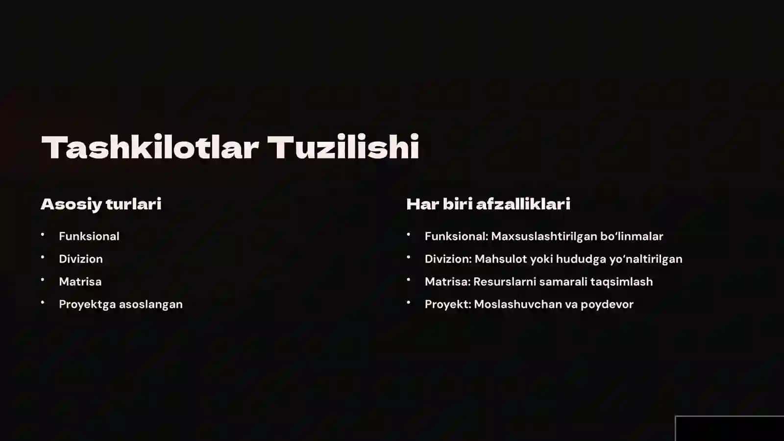 Menejment va Tashkilotlarni Boshqarishga Kirish 2