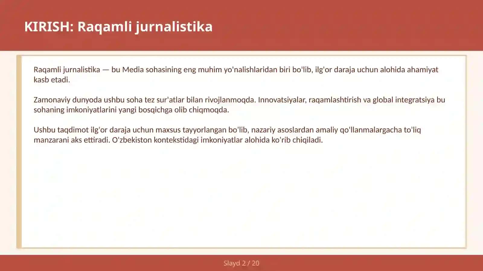 Raqamli jurnalistika 2
