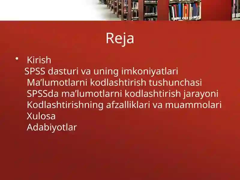 Spss dasturida maʼlumotlarni kodlashtirish 2