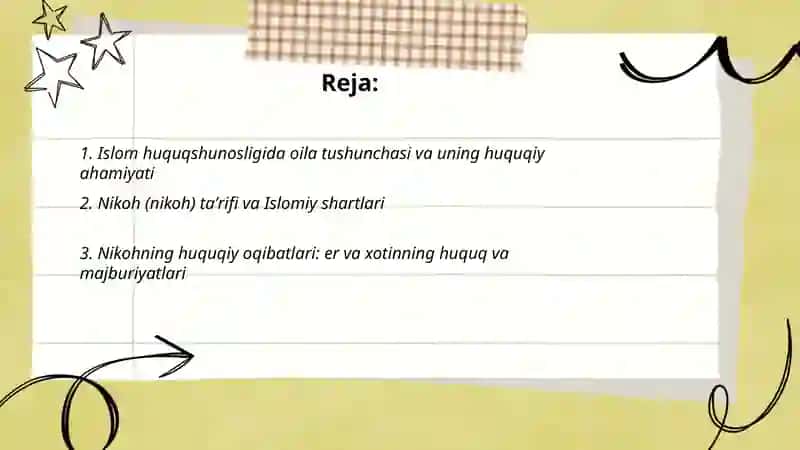 Islom huquqshunosligida oila nikoh taloq idda zihor tushunchalarini taʼriflash 2
