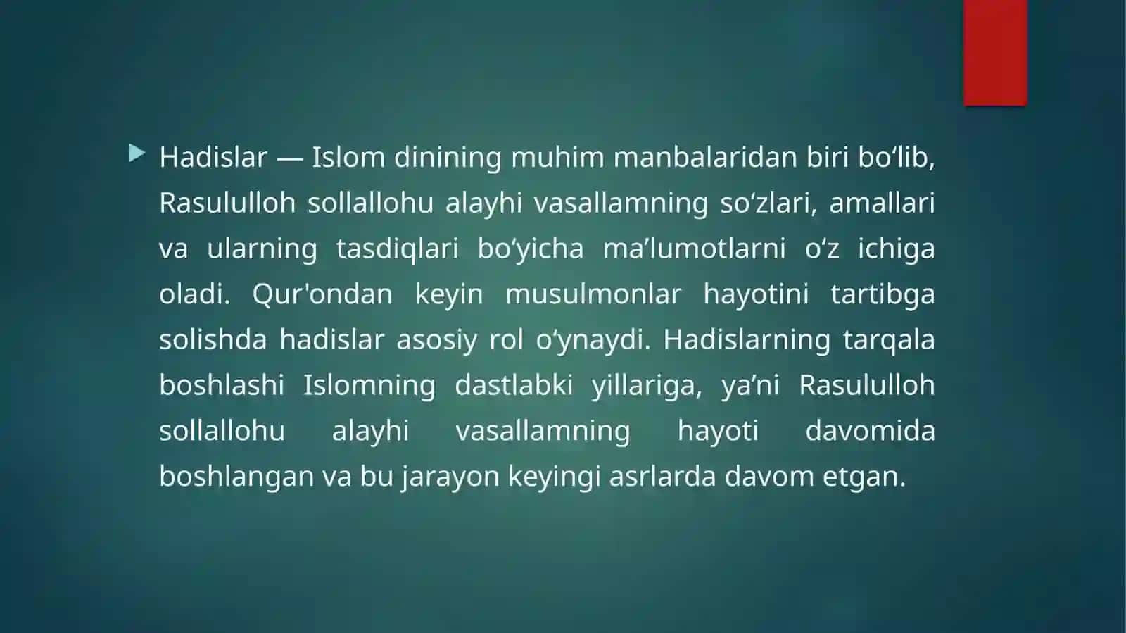 Hadislarning tarqalaboshlashi 2