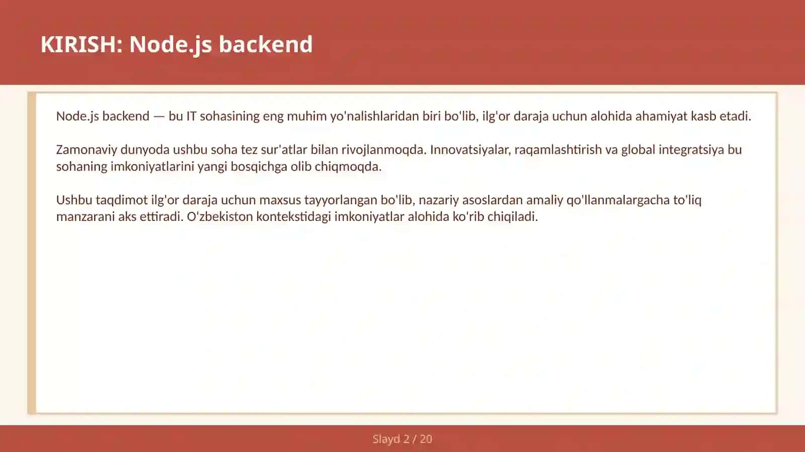 Node.js backend 2