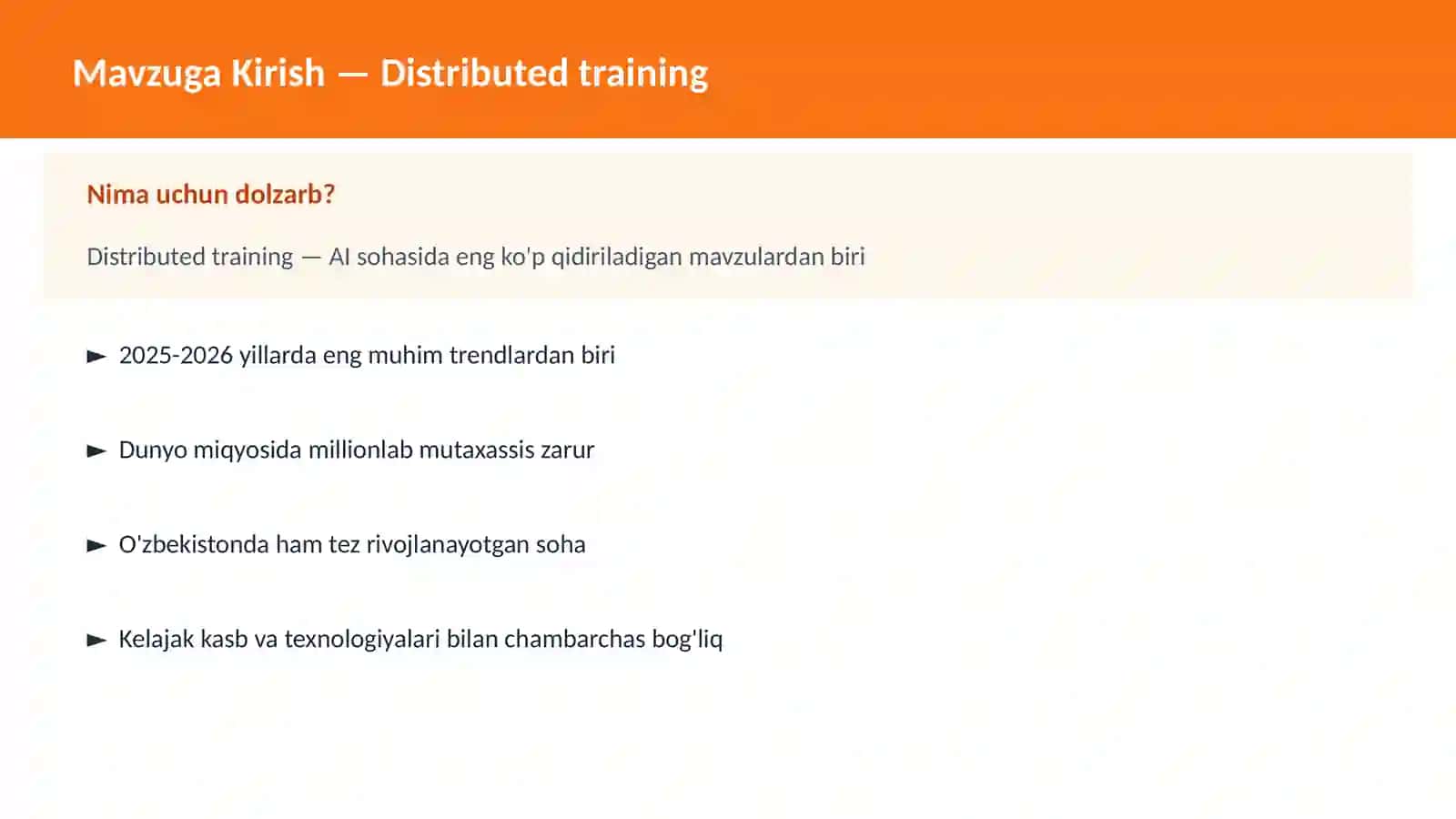 Distributed training 2