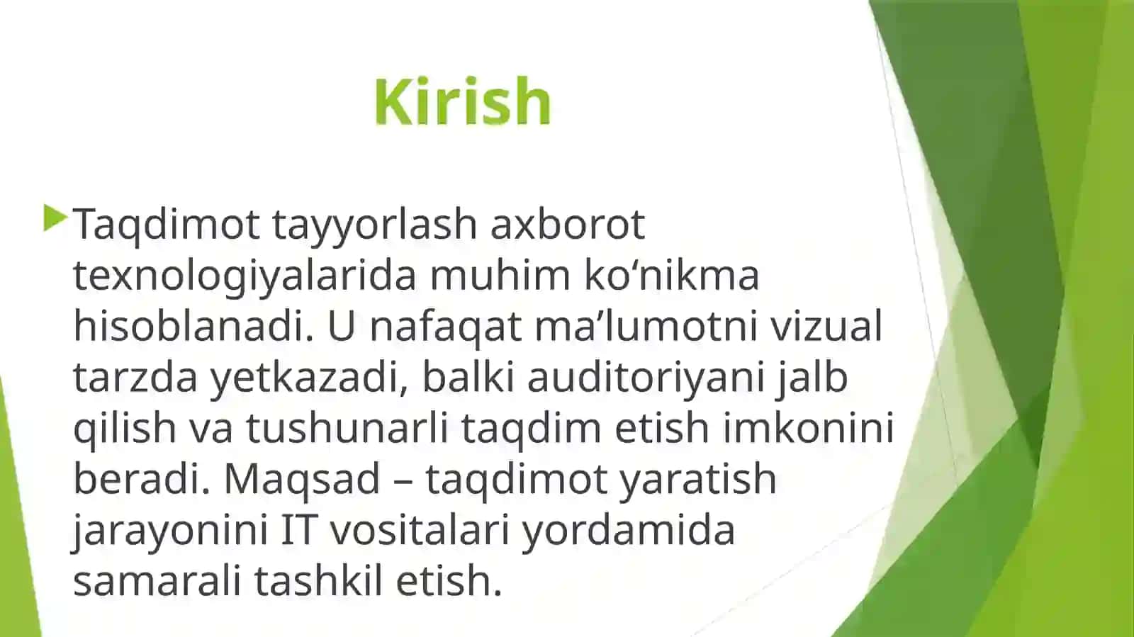 Sohaga doir taqdimot tayyorlash 2
