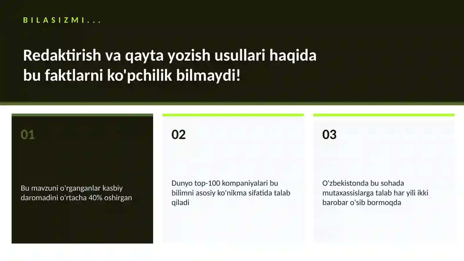 Redaktirish va qayta yozish usullari 2
