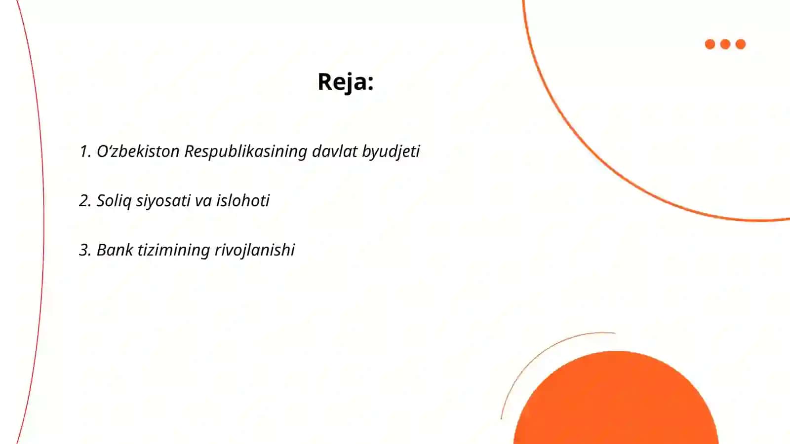 Oʻzbekiston Respublikasining moliya tizimi 2