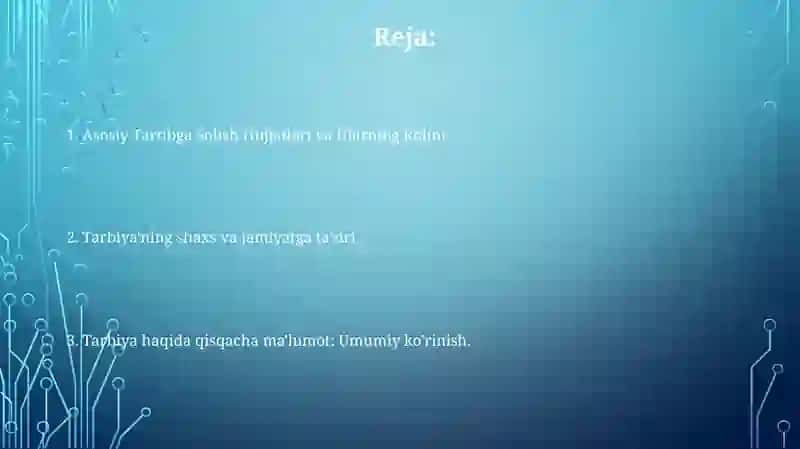 Tarbiya fanini mazmunini belgilovchi me'yoriy hujjatlar 2