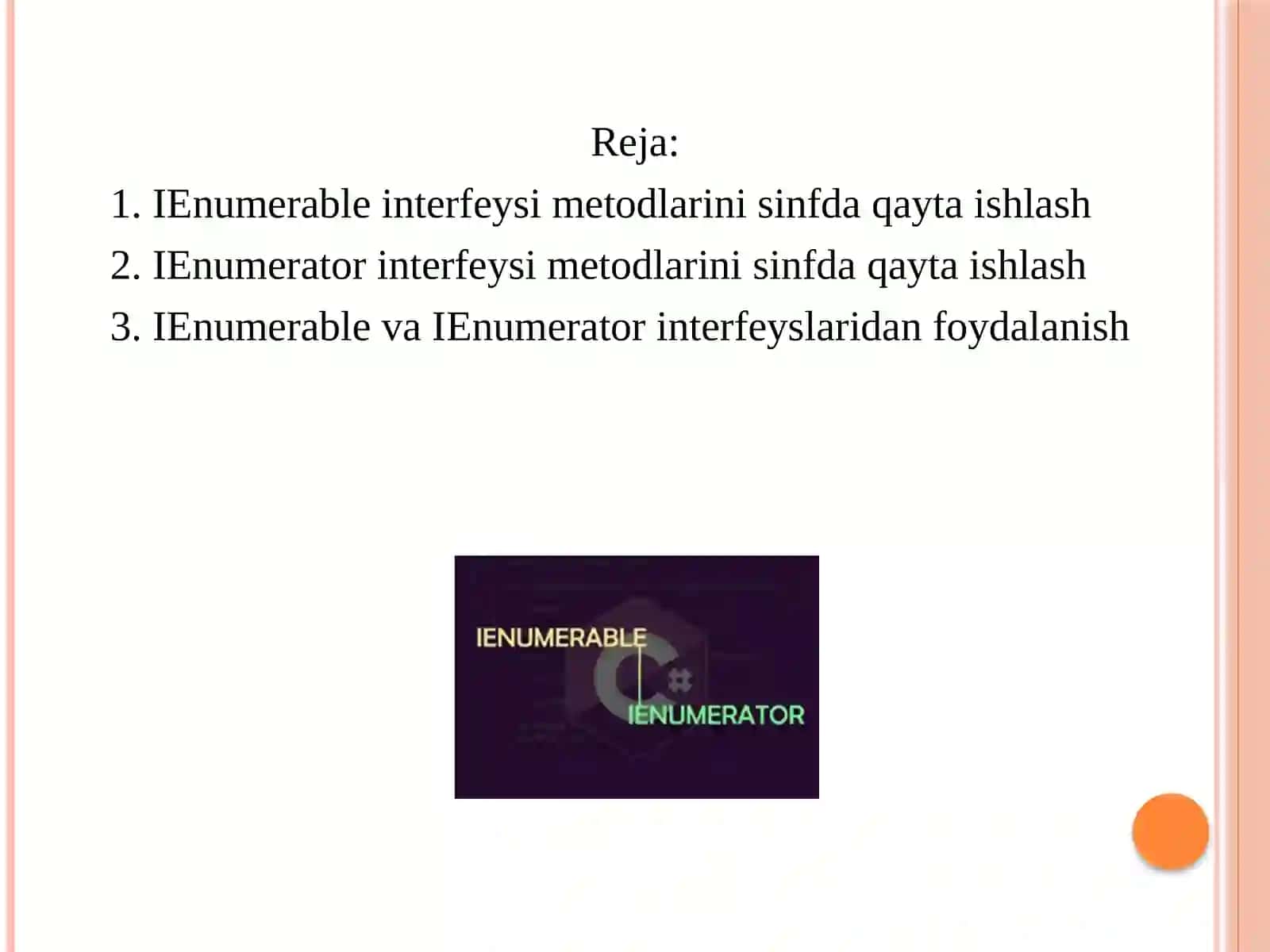 IErumerablevaIErumeratorinterfeysimetodlarinisinfdaqaytaaniqlash 2