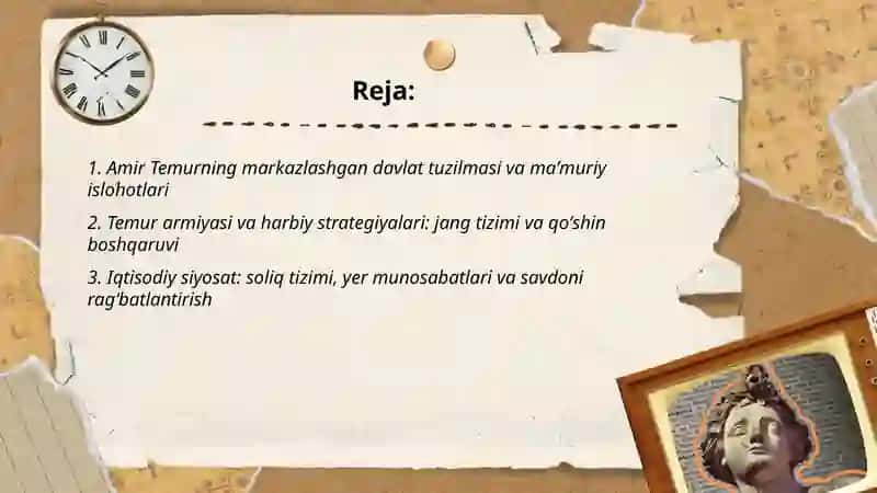 Amir Temur davri davlatchiligi 2