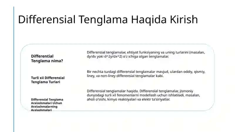 Differensial Tenglama 2