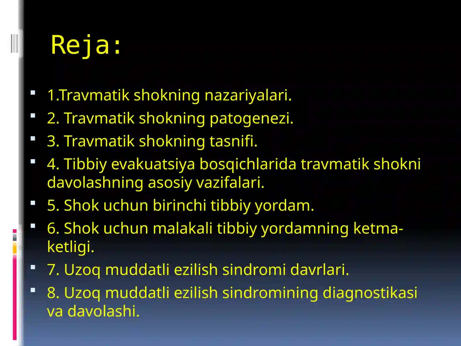Travmatik shok. Uzoq muddatli siqilish sindromi 2