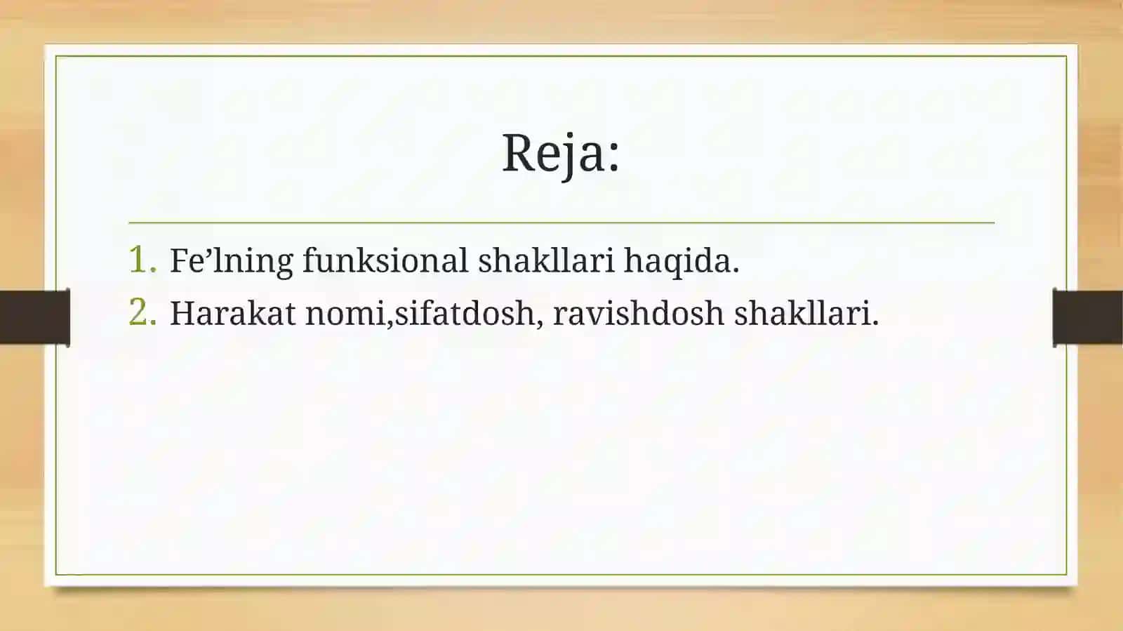 Fe’lning funksional shakllari 2