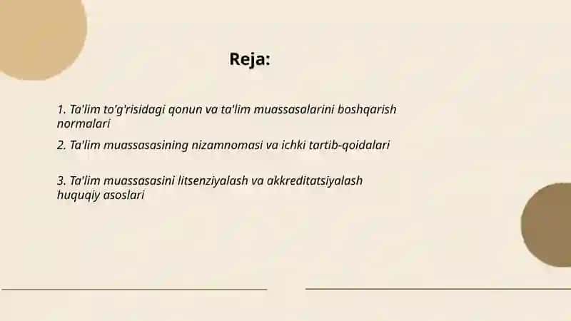 Ta'lim muassasasini boshqarishga doir huquqiy me'yoriy hujjatlar 2